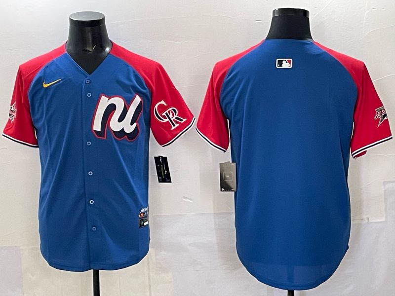 Men Colorado Rockies Blank Blue red All star 2025 Nike MLB Jersey style 01